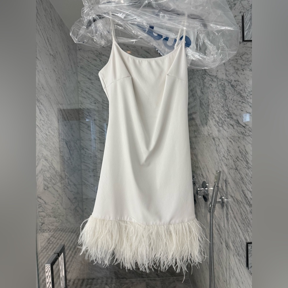 Commando White Feather Hem Mini Dress